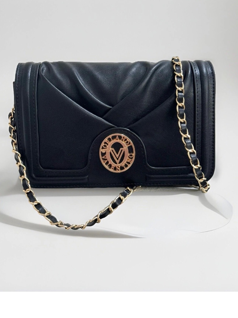 Valentino Orlandi Black with Gold Accents Evening or Everyday Convertible Bag